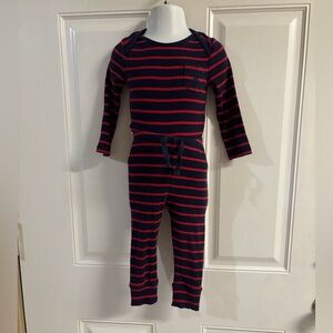 12/18M Baby Gap Baby Grow-With-Me  Red/Navy Ribbed Stripe pants/Bodysuit Set.